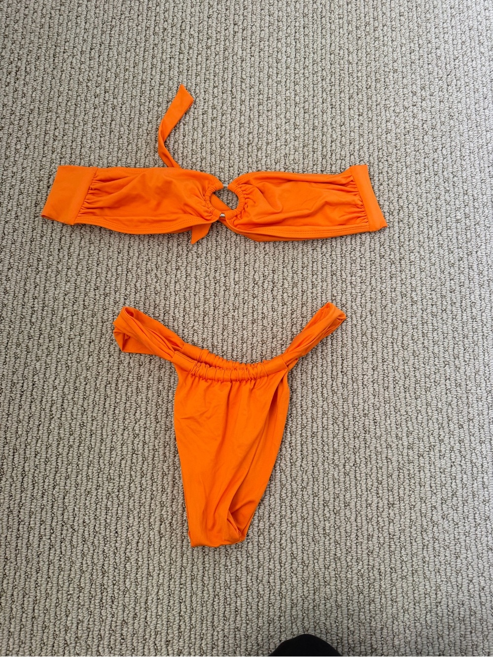 Orange Ring-Front Bikini Set